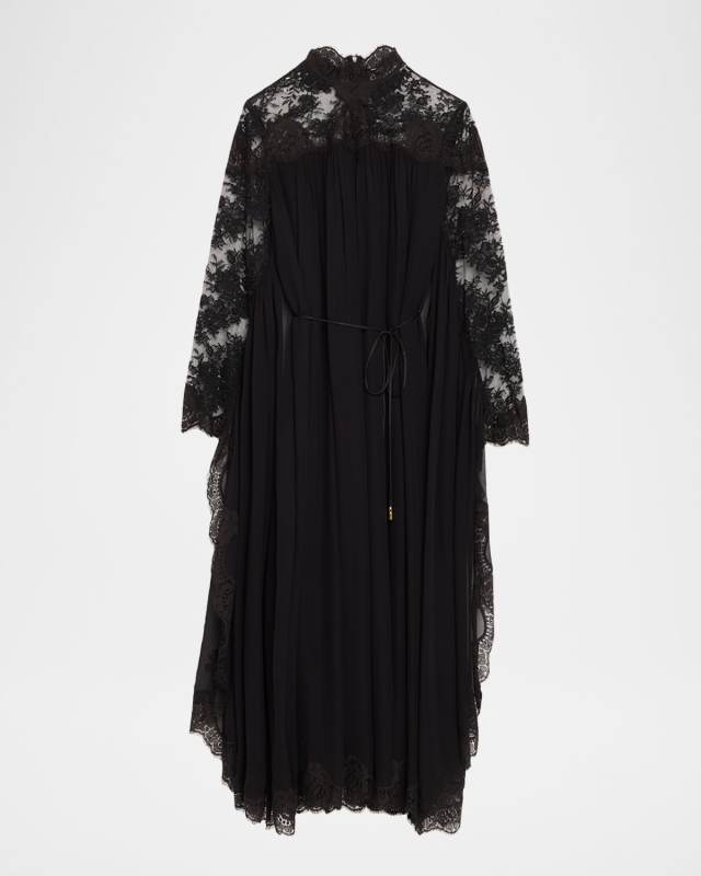 Lace Bat-Wing Maxi Dress